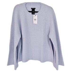 Lafayette 148 NY Women's 100% Cashmere Sweater Soft Blue Gray Size XL NEW